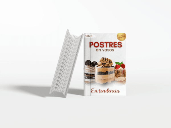 Thick HardCover Book Cover Mockup (2) Ebook Postres en vasos