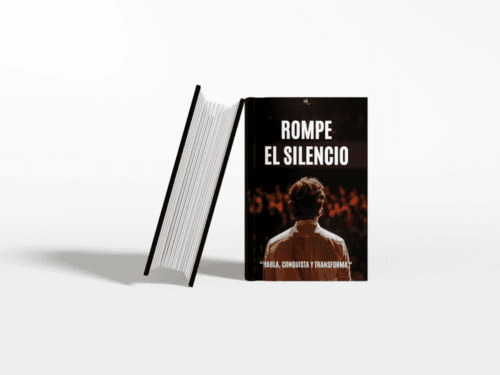 Thick HardCover Book Cover Mockup Rompe el silencio
